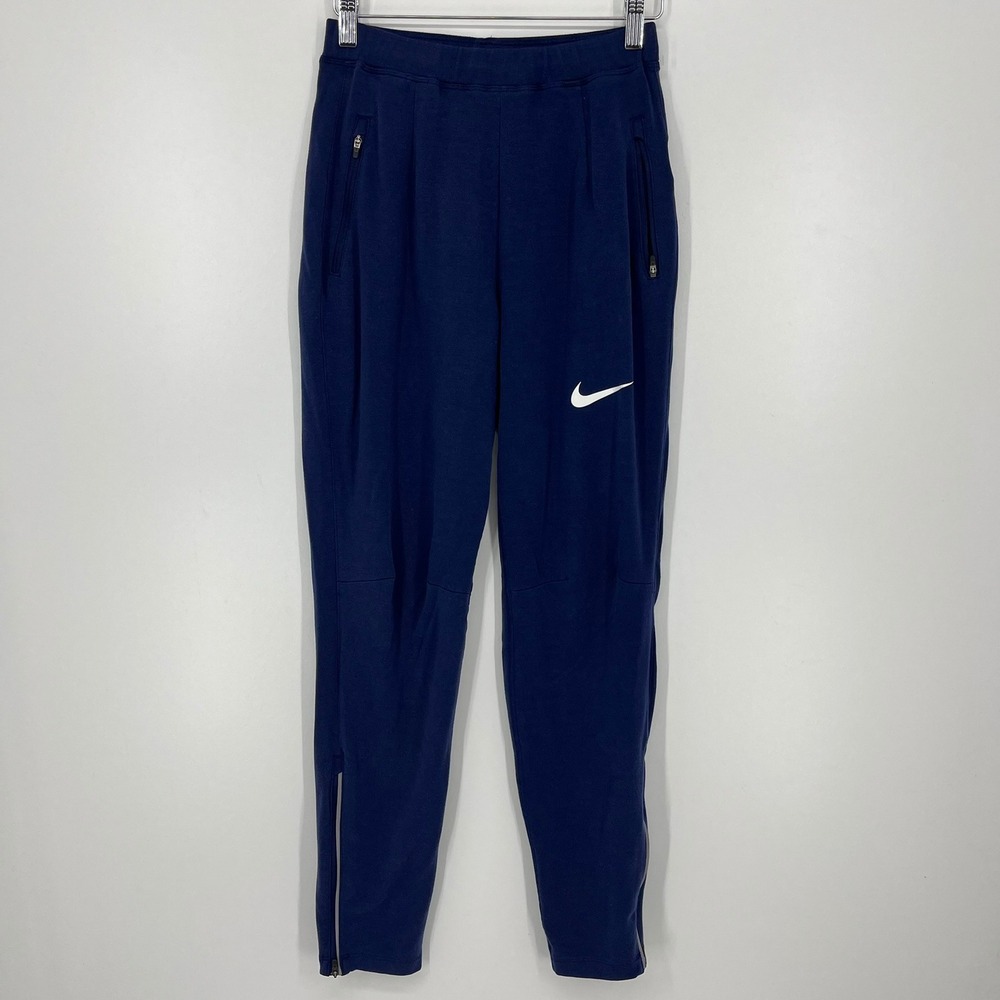 Nike Tech Knit Soccer Training Pants Navy Blue Mens Size Small Tapered